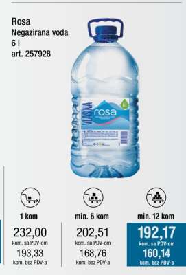 Rosa Negazirana voda 6 l