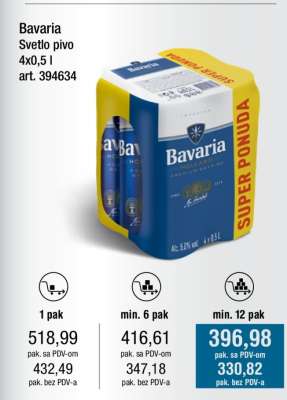 Bavaria Svetlo pivo 4x0,5 l
