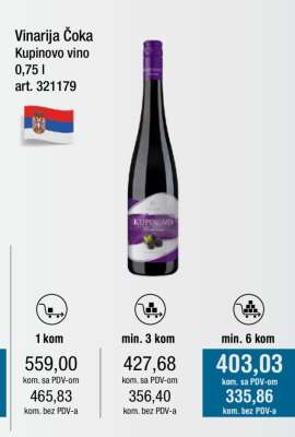 VINARIJA ČOKA Kupinovo vino