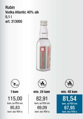 Rubin Vodka Atlantic 40% alk 0,1 l