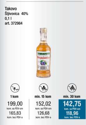 Takovo Šljivovica 40% 0,1 l