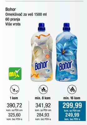Bohor Omekšivač za veš 1500 ml