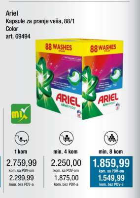 Ariel Kapsule za pranje veša, 88/1 Color
