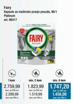 Fairy Kapsule za mašinsko pranje posuda, 96/1 Platinum