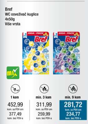 Bref WC osveživač kuglice