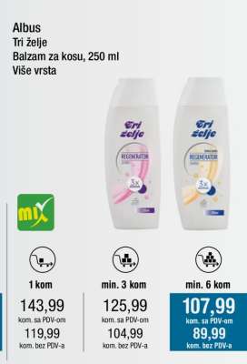 Albus Tri želje Balzam za kosu, 250 ml