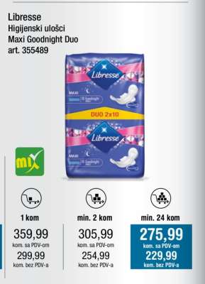 Libresse Higijenski ulošci Maxi Goodnight Duo