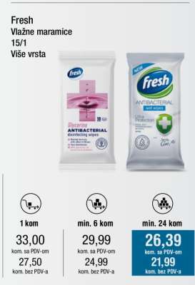 Fresh Vlažne maramice 15/1