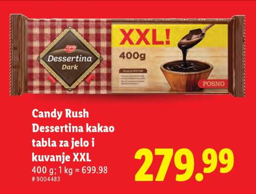 Candy Rush Dessertina kakao tabla za jelo i kuvanje XXL