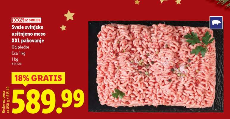 Sveže svinjsko usitnjeno meso XXL pakovanje