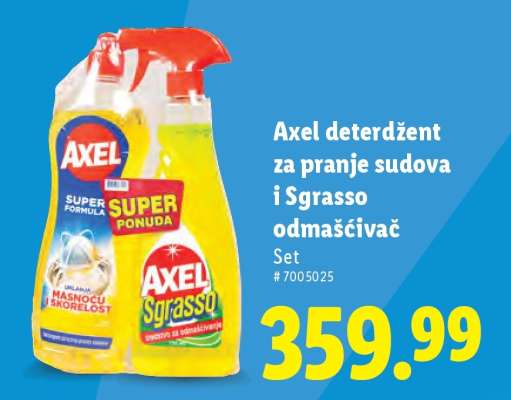 Axel Deterdžent za pranje sudova i Sgrasso odmašćivač