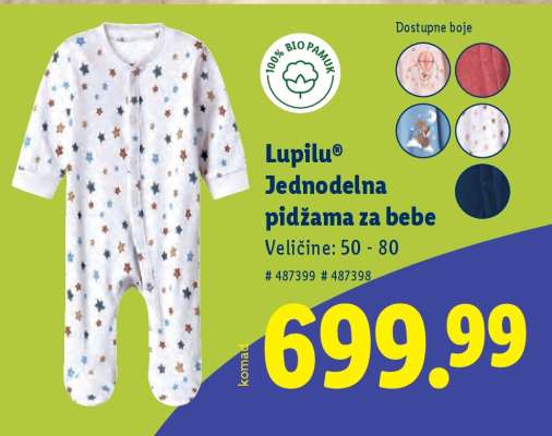 Lupilu® Jednodelna pidžama za bebe