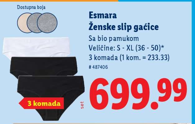 Esmara Ženske slip gaćice