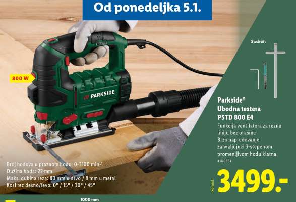 Parkside Ubodna testera PSTD 800 E4