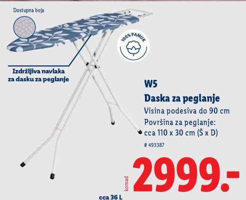 W5 Daska za peglanje