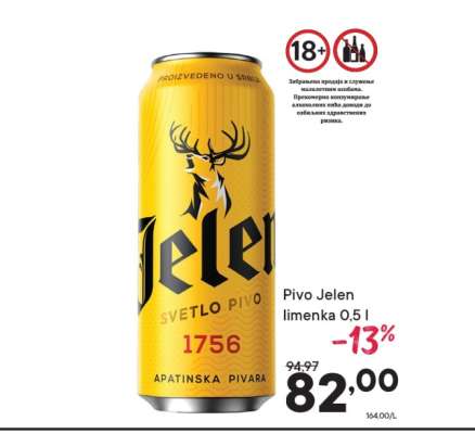 Pivo Jelen limenka 0.5 l