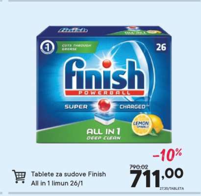Tablete za sudove Finish All in 1 limun 26/1