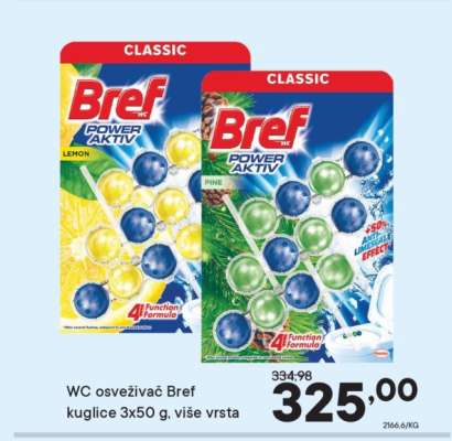 WC osveživač Bref kuglice 3x50 g, više vrsta