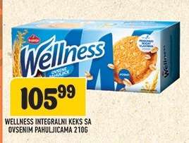 Wellness Integralni Keks sa Ovseni Pahuljicama 210g