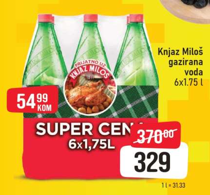 Knjaz Miloš gazirana voda 6x1,75 L