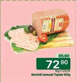 Sendvič narezak Topola 100g