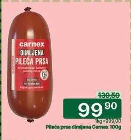 Pileća prsa dimljena Carnex 100g