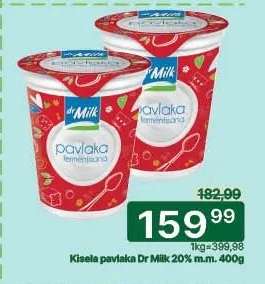 Kisela pavlaka Dr Milk 20% m.m. 400g