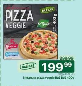 Smrznuta pizza veggie Baš Baš 400g