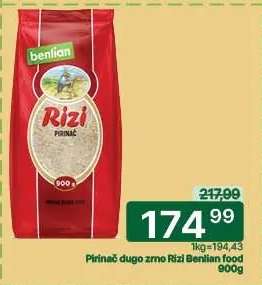 Pirinac dugo zrno Rizi Benlian food