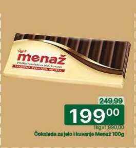 Čokolada za jelo i kuvanje Menaž 100g