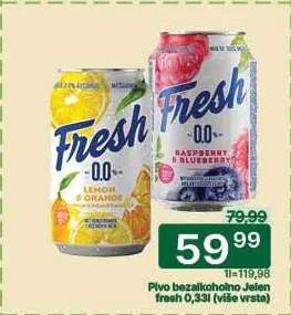 Pivo bezalkoholno Jelen fresh 0,33l