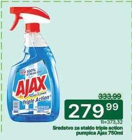 Sredstvo za staklo triple action pumpica Ajax 750ml