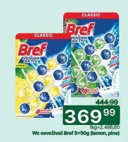 Wc osvěžovač Bref 3x50g (lemon, pine)