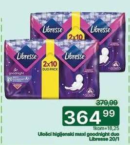 Uložci higijenski maxi goodnight duo Libresse 20/1