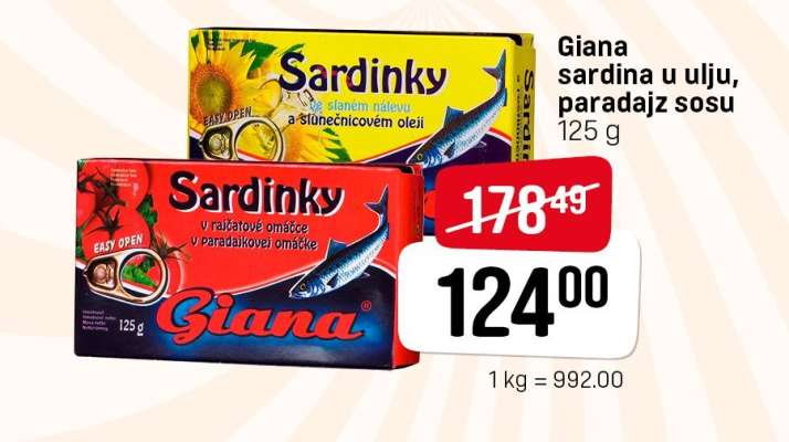 Giana sardina u ulju, paradajz sosu