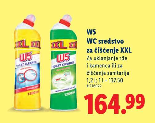 W5 WC sredstvo za čišćenje XXL