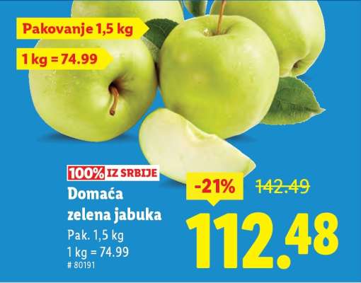 Domaća zelena jabuka