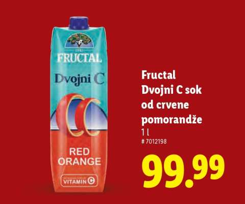 Fructal Dvojni C sok od crvene pomorandže