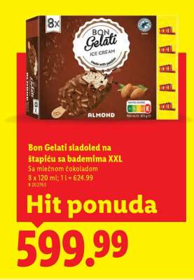 Bon Gelati Sladoled na štapiću sa bademima XXL