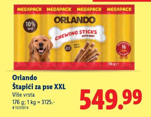 Orlando Štapići za pse XXL