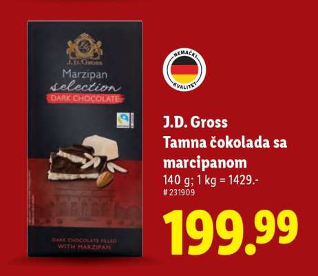 J.D. Gross Tamna čokolada sa marcipanom