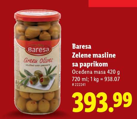 Baresa Zelene masline sa paprikom