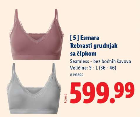 Esmara Rebrasti grudnjak sa čipkom