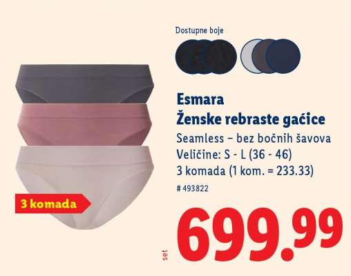 Esmara Ženske rebraste gaćice