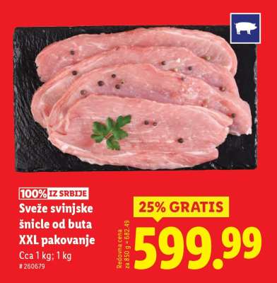 Sveže svinjske šnicle od buta XXL pakovanje