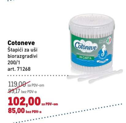 Cotoneve štapići za uši