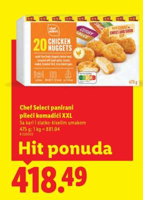 Chef Select panirani pileći komadići XXL