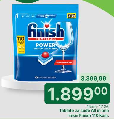 Tablete za sude all in one limun Finish 110 kom.