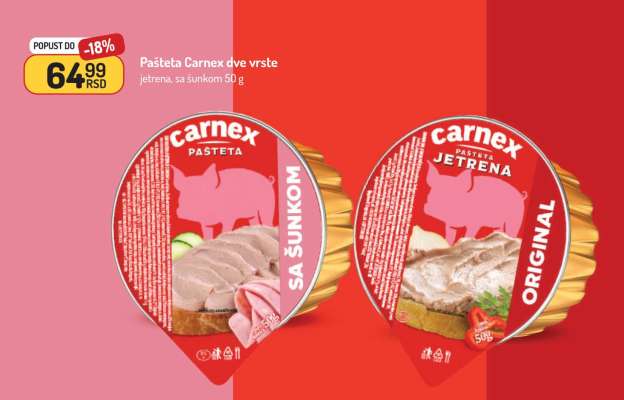 Pašteta Carnex dve vrste