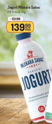 Jogurt mlekara Sabac